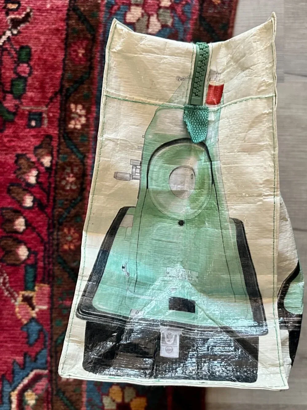 Blue Q Sewing Machine Shoulder Tote with Zipper - 2000s Design - Picture 6 of 8